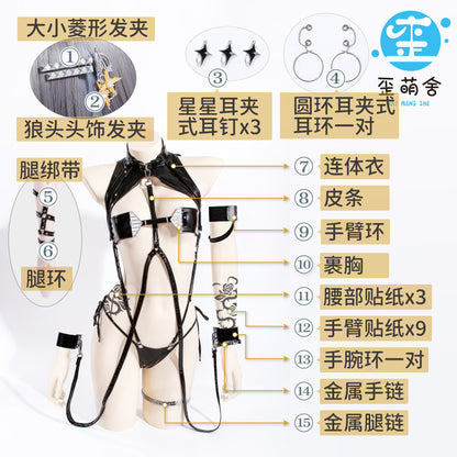 勝利の女神:NIKKE ロザンナセクシーエナメルビキニコスプレセット シックオーシャン【歪萌舍】