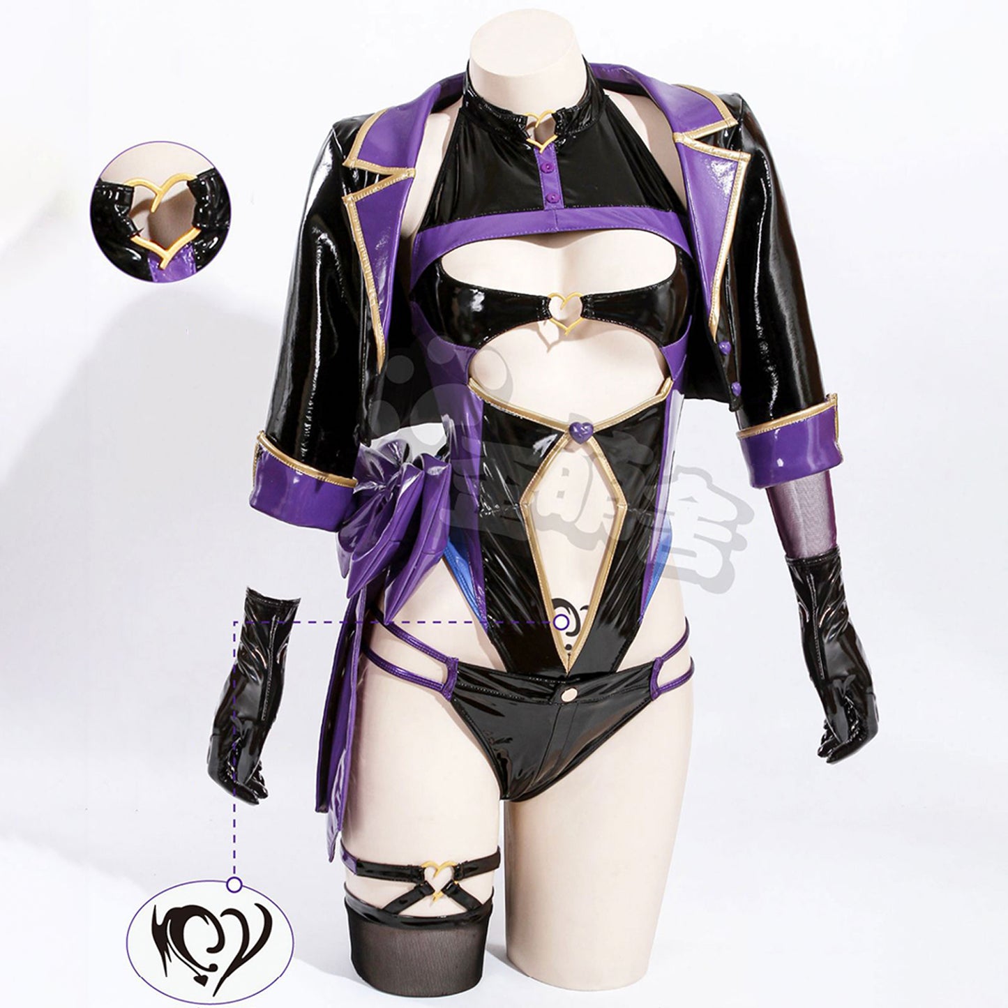 左藤空気ケガレボシ エナメルステージ演出服レオタードコスプレ 紫/ピンク/オレンジ【歪萌舍】