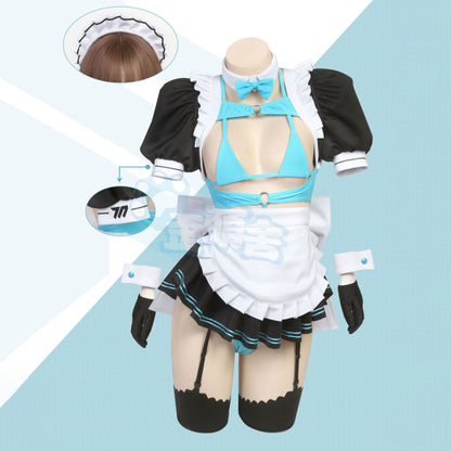 ブルーアーカイブ 一之瀬アスナ マイクロビキニメイドコスプレ【歪萌舍】