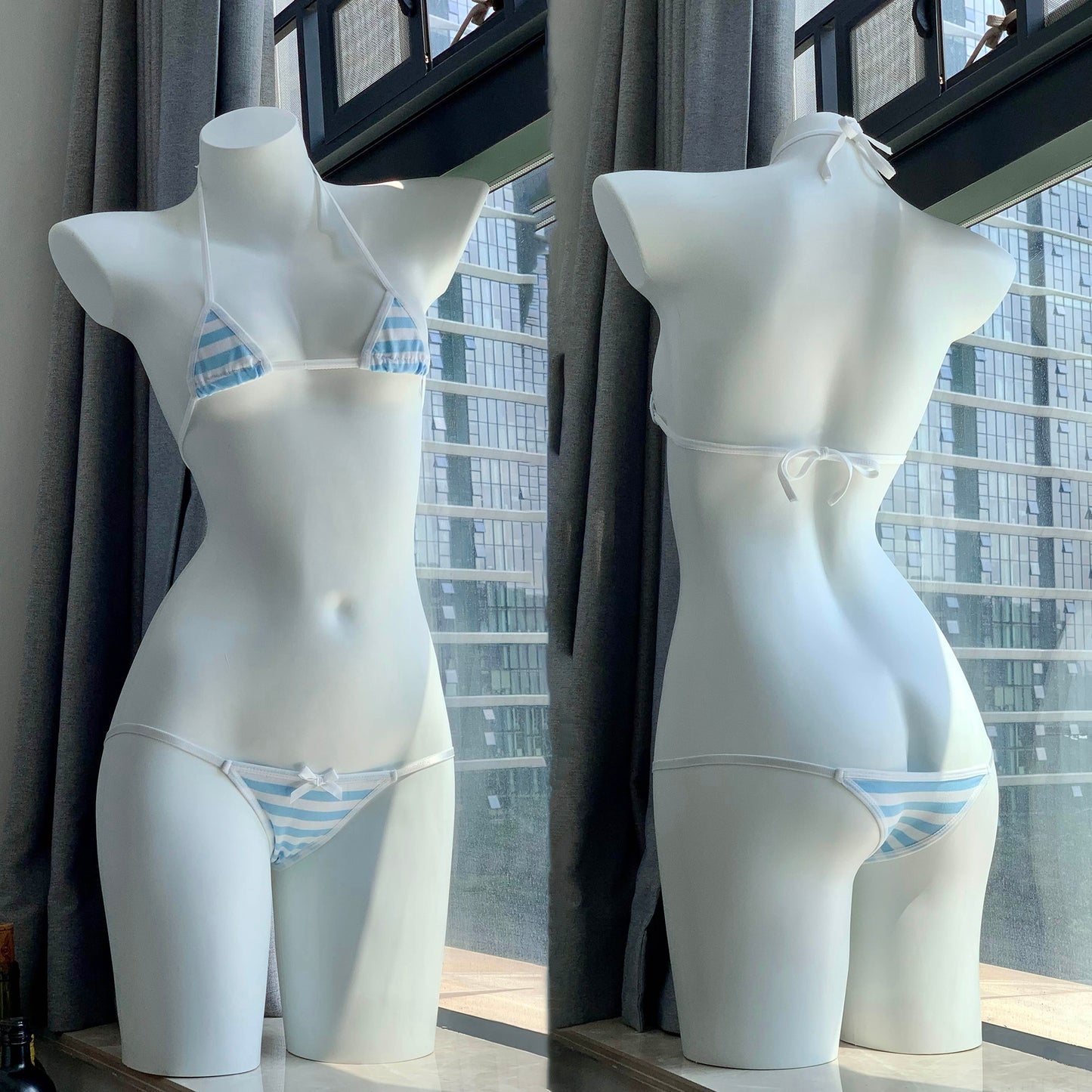 惹かれる水色セクシーハーネスマイクロビキニコスプレ【エビスタジオ】