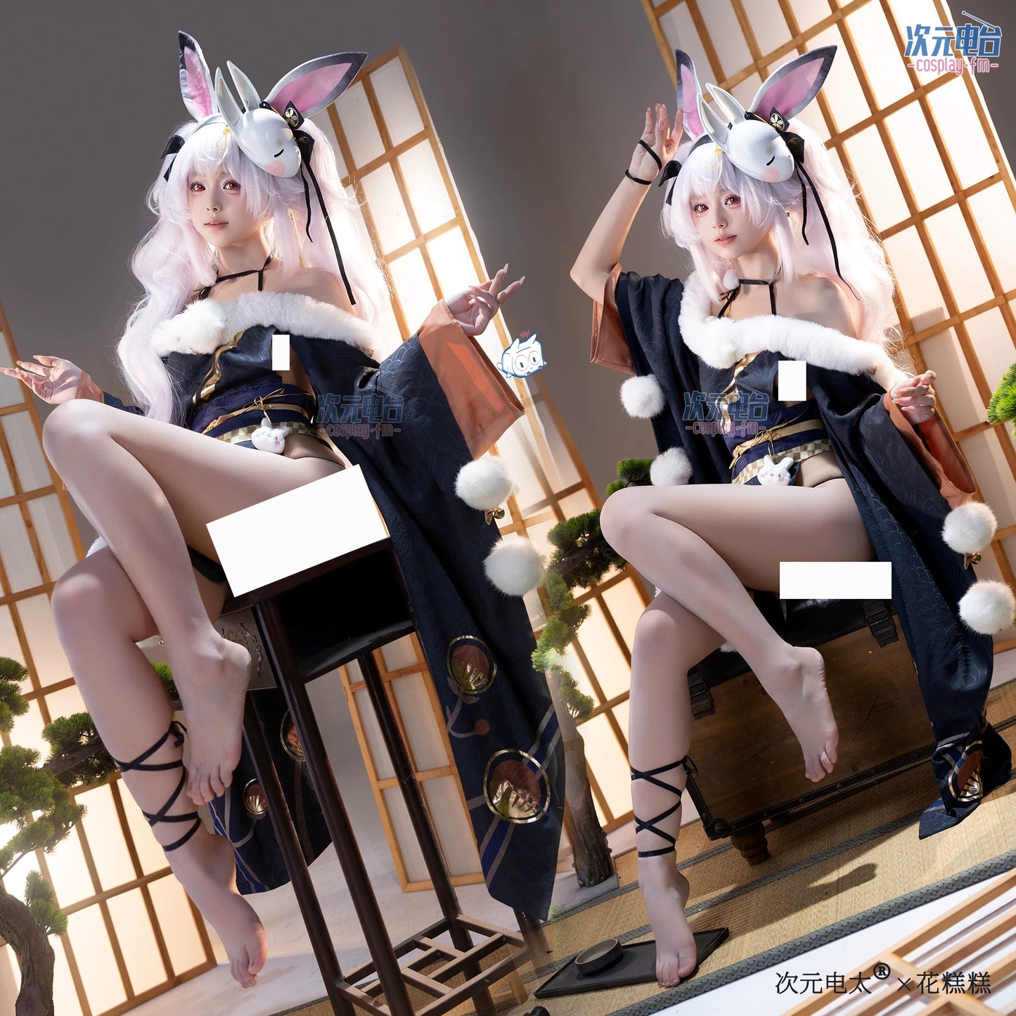 【アズレン】ラフィー ウサウサ城主 もふもふ無防備な和装コスプレ【COSPLAY-FM】