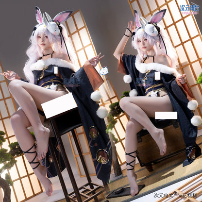 【アズレン】ラフィー ウサウサ城主 もふもふ無防備な和装コスプレ【COSPLAY-FM】