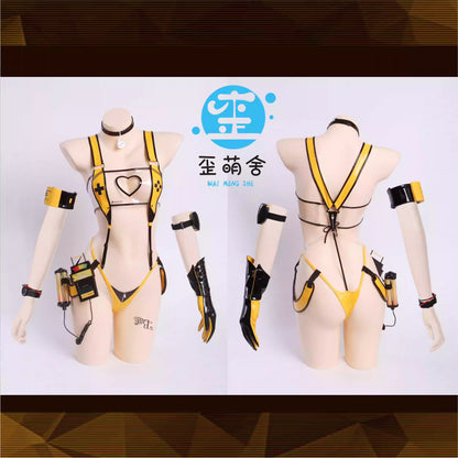 NIKKE ニケエレグ水着風セクシーエナメルレオタードコスプレ【歪萌舍】