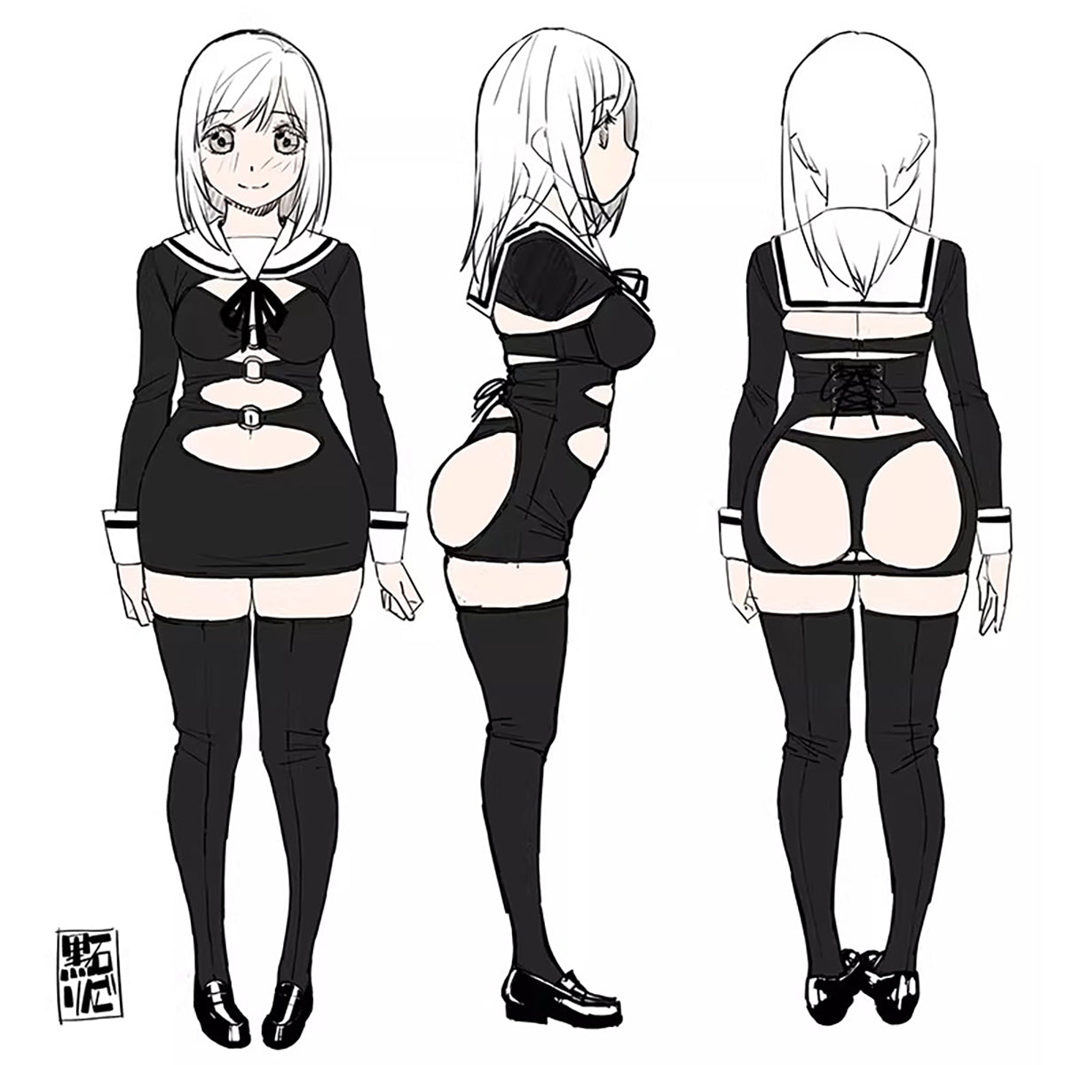 セクシーなカットアウトされたエナメルミニ丈ワンピース【FEATURIUM】