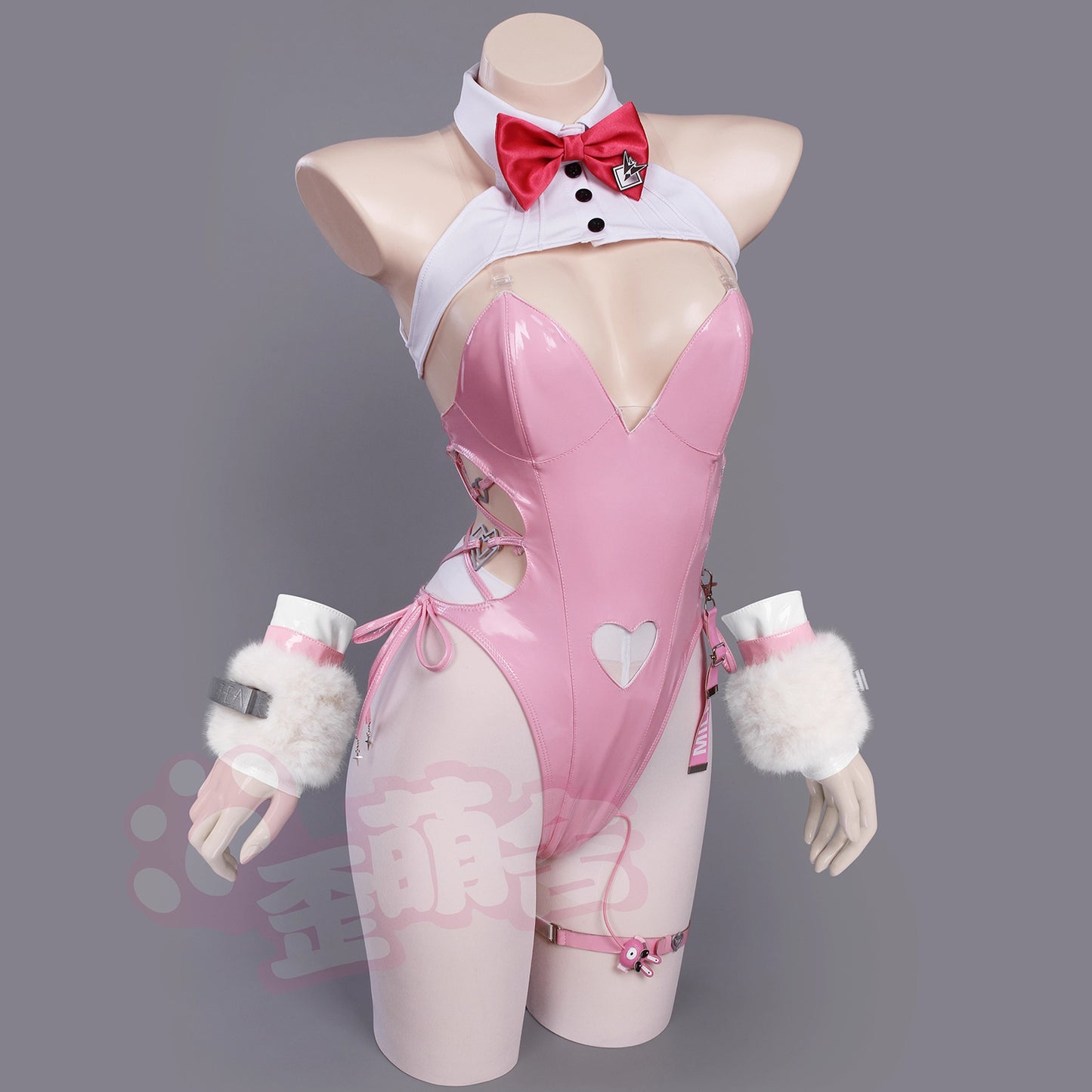 【予約】NIKKE ミルクブルーミングバニーコスプレ 可愛いピンクエナメルハイレグバニーガール【歪萌舍】