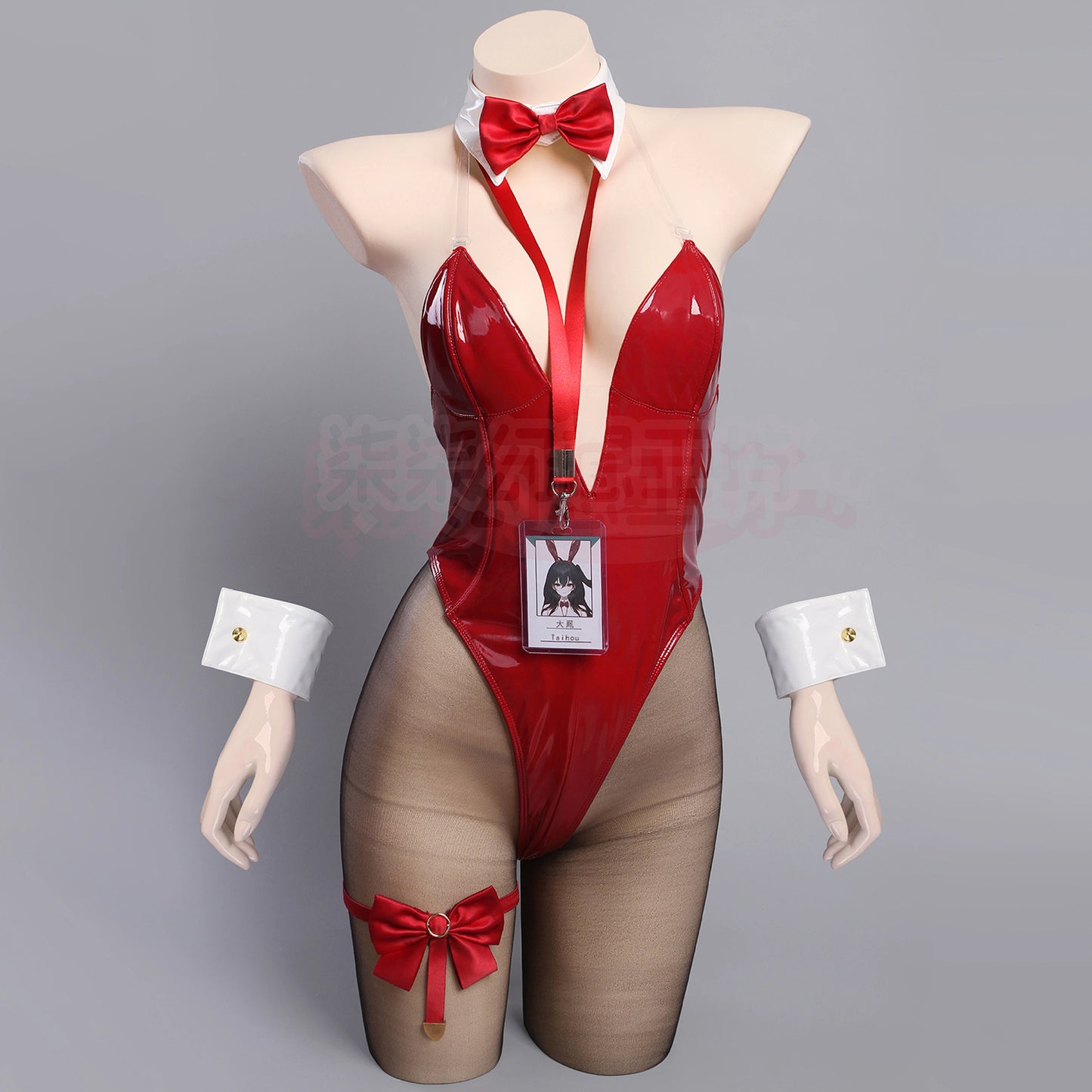 アズールレーン 大鳳バニーコスプレ 艶めく赤エナメルレオタードバニーガールコスプレ【歪萌舍】