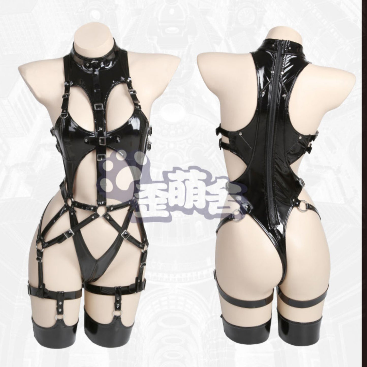 ハードでセクシーな禁欲エナメルシスターコスプレセット【歪萌舍】