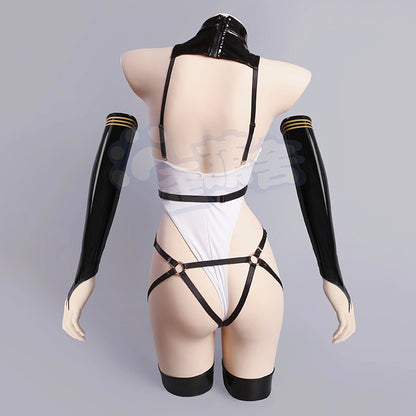 ブルーアーカイブ 天雨アコ セクシーなエナメルナース風レオタードコスプレ【歪萌舍】