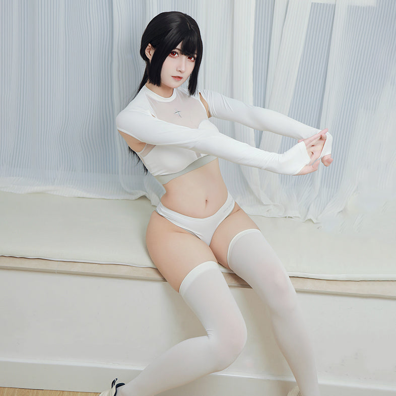 脇下が露になった長袖セクシースポーツウェア ブラック【得体社】