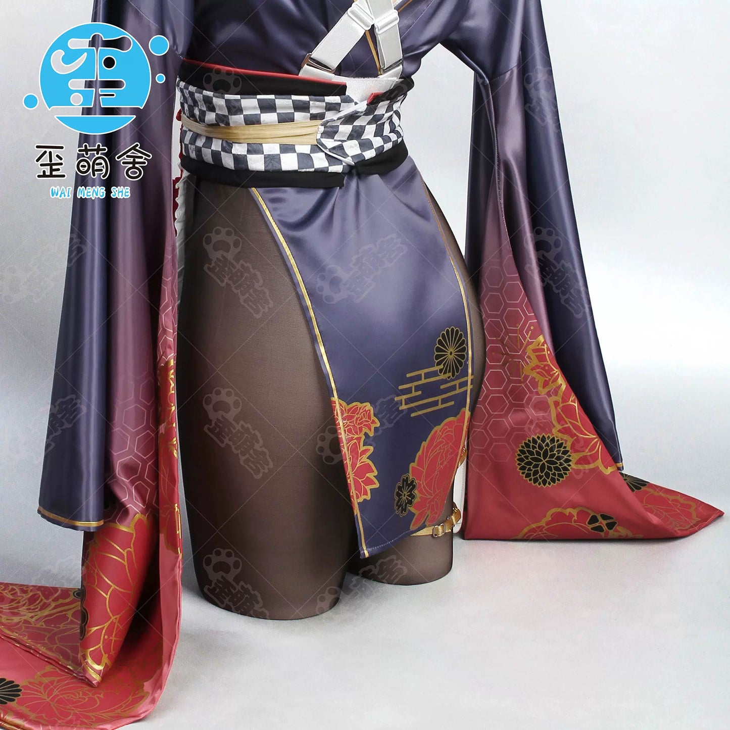 ブルアカ 調月リオ 和風メイド浴衣コスプレ マイクロビキニインナー付き【歪萌舍】