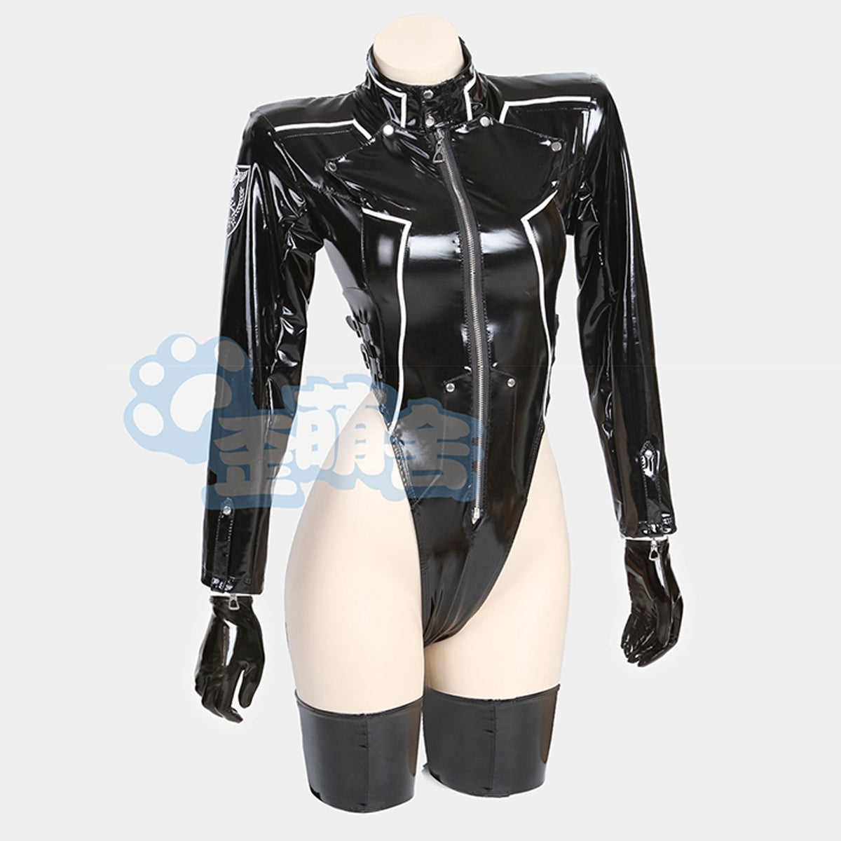 黒暗王朝 帝国通信官 高級エナメルハイレグレオタードコスプレ4点セット【歪萌舍】