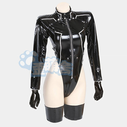 黒暗王朝 帝国通信官 高級エナメルハイレグレオタードコスプレ4点セット【歪萌舍】