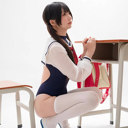 エロ可愛い透けセーラー×ハイレグスク水2点セット【得体社】