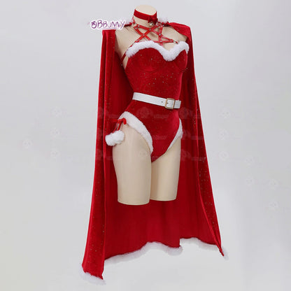 聖なる夜に魔法をかける上品なサンタガールコスプレセット クリスマス魔女コスチューム【Bbunny】