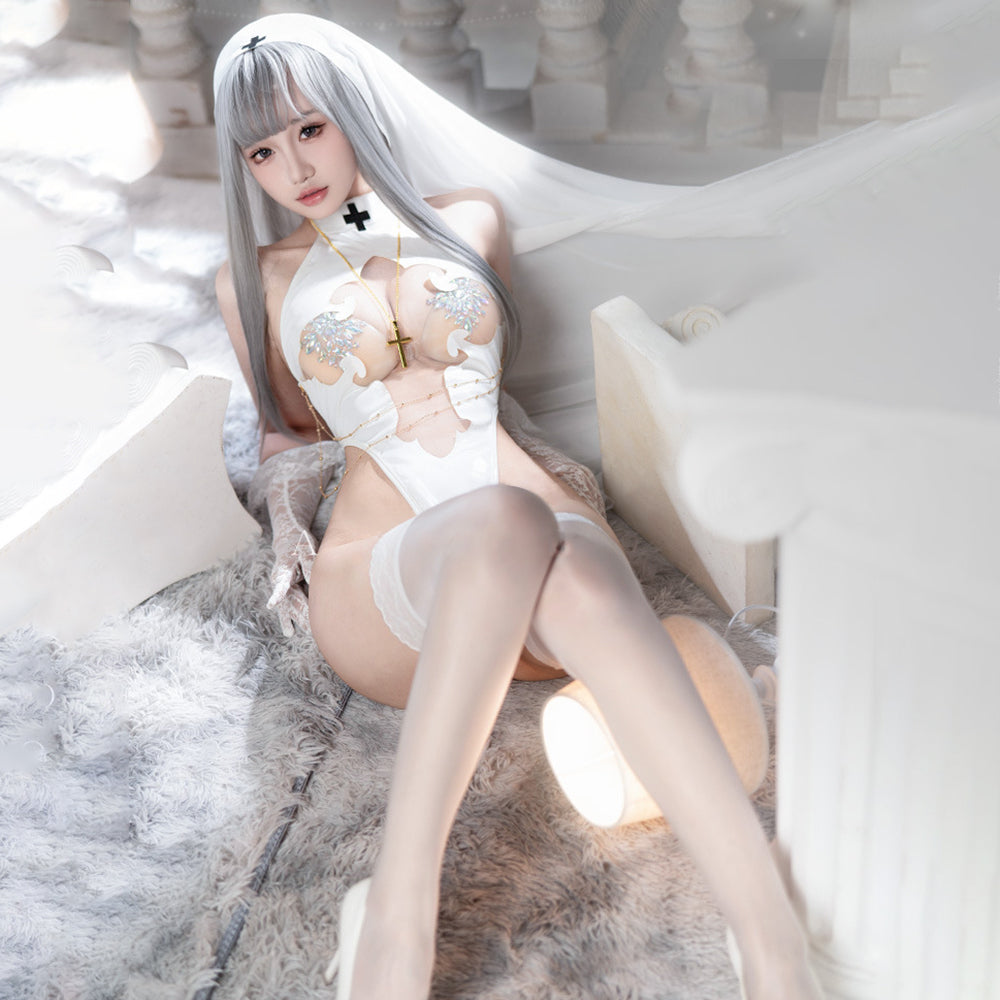 背徳的な純白シスター 神聖なるセクシーシスターコスプレ7点セット【FEE ET MOI】