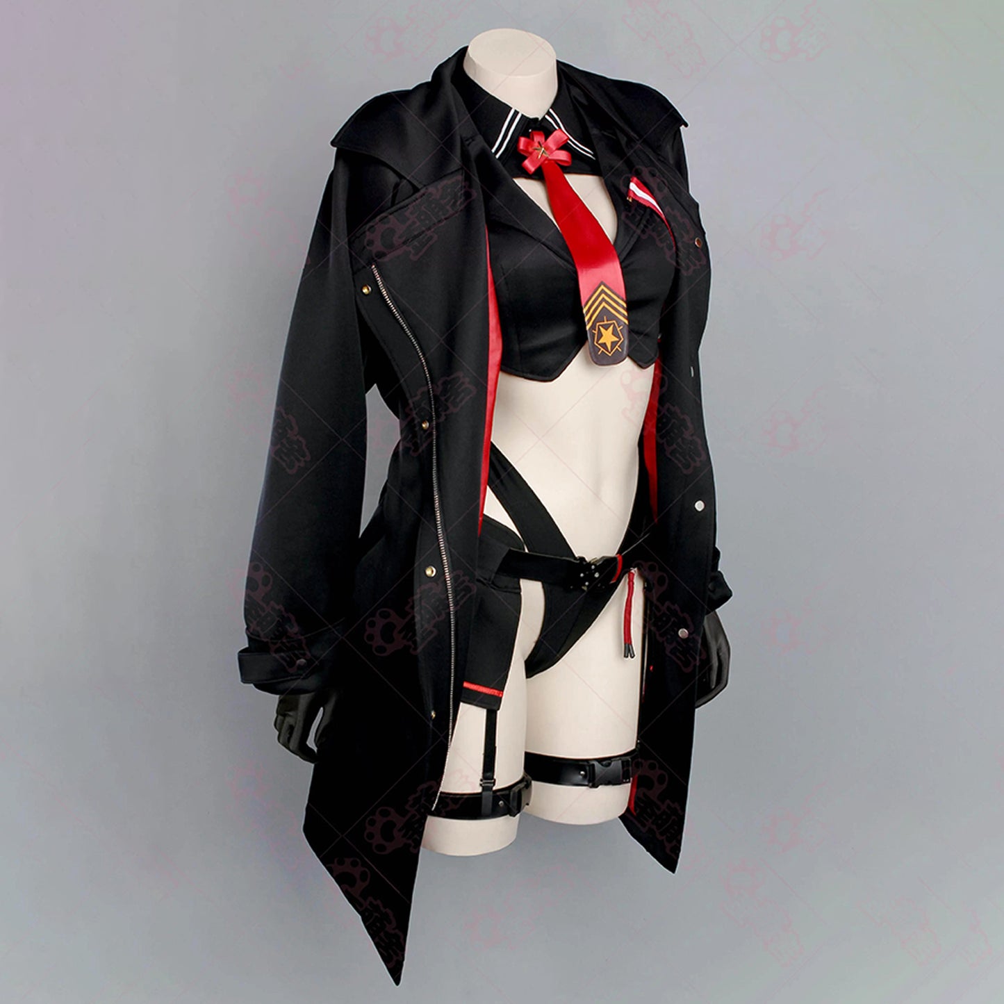 NIKKE エマ コスプレ 歪萌舎 戦闘服 フルセット タイトインナー 正面 重厚ジャケット 谷間強調 ニケ コスチューム