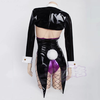 【予約】対魔忍 井河アサギバニーコスプレアサギエナメルパープルバニーガールコスプレ【歪萌舍】