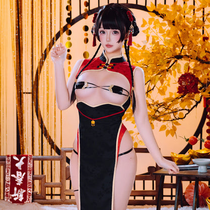 フロントオープンのマイクロビキニ風チャイナコスプレ