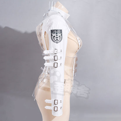 黒暗王朝 ホワイトエナメルセクシーナースコスプレ クリアコルセット付き【歪萌舍】