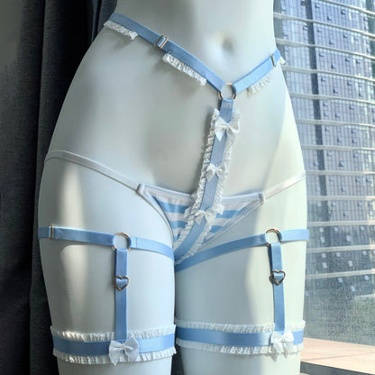 惹かれる水色セクシーハーネスマイクロビキニコスプレ【エビスタジオ】