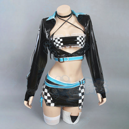 【予約早割】ブルアカ キサキ超ミニスカレースクイーンコスプレ豪華セット【歪萌舍】