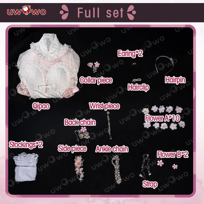 【予約】NIKKE ドロシーチャイナコスプレ 華やかな桜刺繍チャイナ セクシーバックレス【Uwowo】