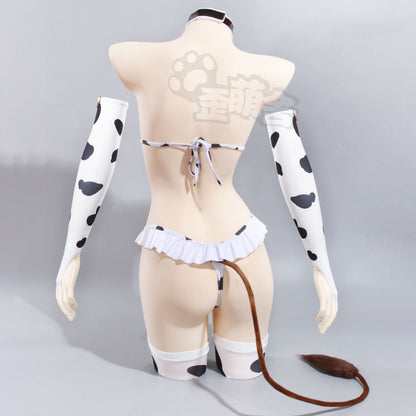アズールレーン樫野ビキニコスプレ フリル付きエロすぎる牛柄ビキニセット【歪萌舍】
