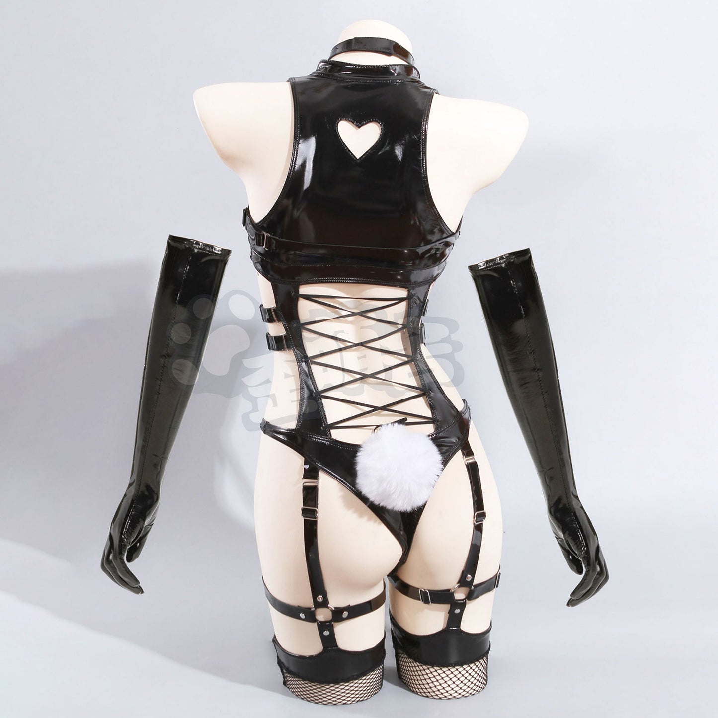 大胆でセクシーなエナメル束縛バニーガールコスプレ【歪萌舍】