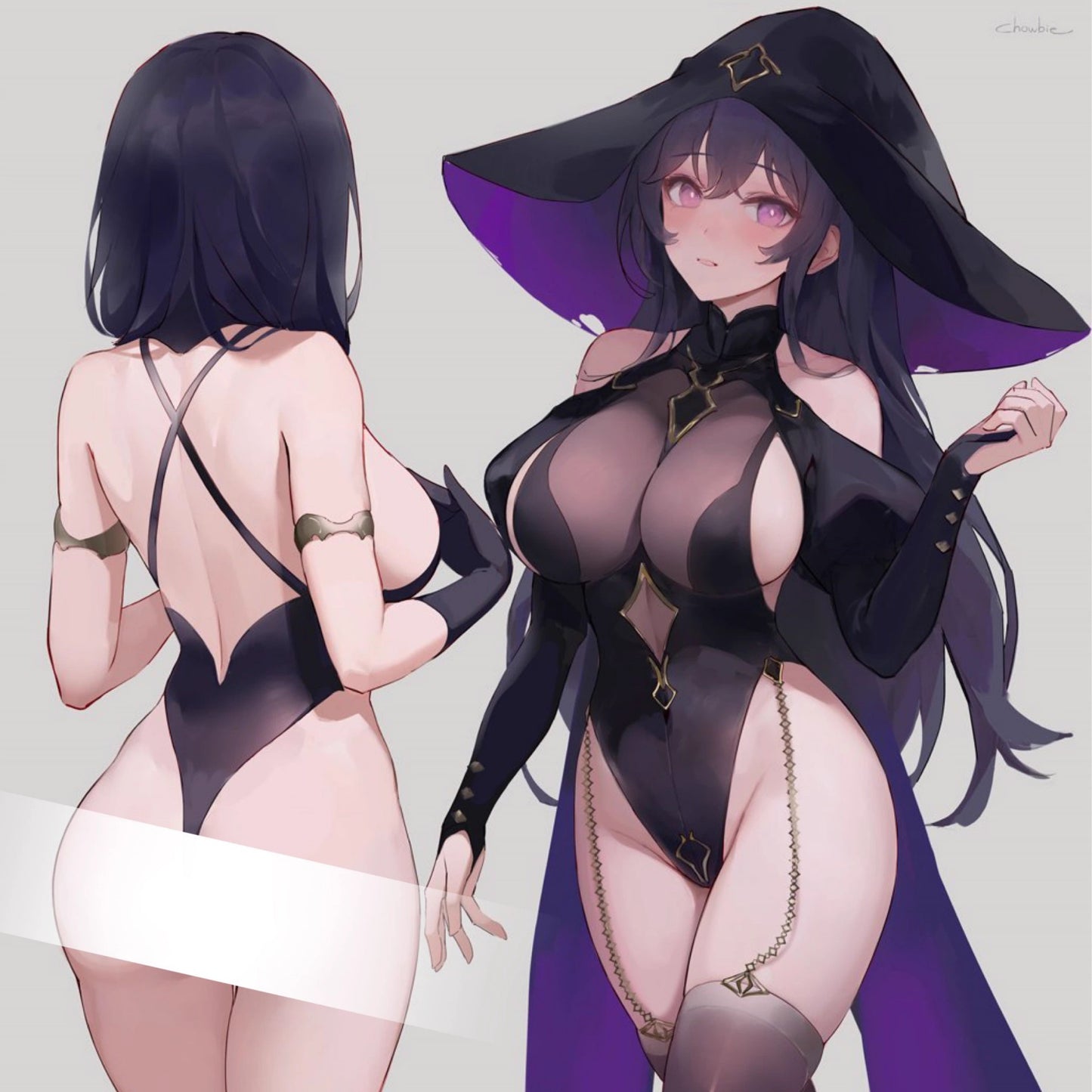 Chowbieデザイン 透け透け魔女ハイレグレオタードコスプレ セクシーハロウィン巫女風コスプレ【歪萌舍】