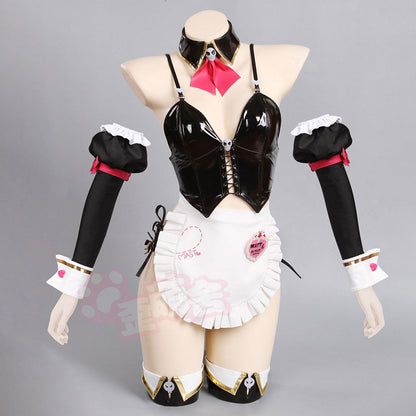 勝利の女神:NIKKE 光沢感のあるマストセクシーエナメルメイドコスプレ【歪萌舍】