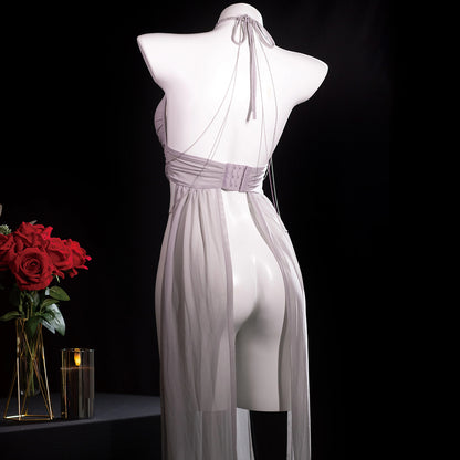 グレーシンデレラ 透け感シフォン大人セクシーなロングドレスセット【TANG YUAN】