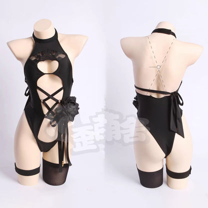 NIKKE バトル風2B透け透けセクシーハイレグ水着コスプレ【歪萌舍】