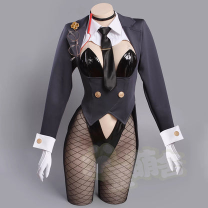 【予約】NIKKE エード セクシーエージェントバニーガールコスプレ13点セット テールジャケット ハイレグレオタード【歪萌舍】