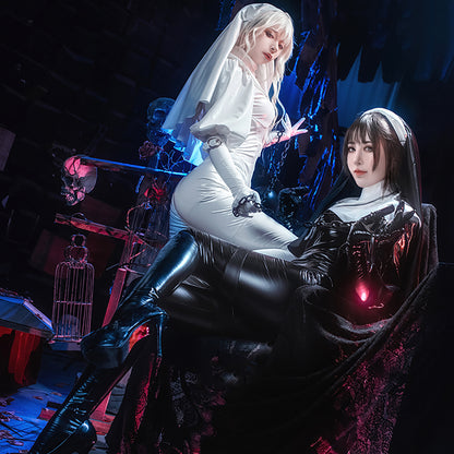 セクシー全身タイツエナメルシスターコスプレセット 黒【ChowbieｘCosplay-FM】