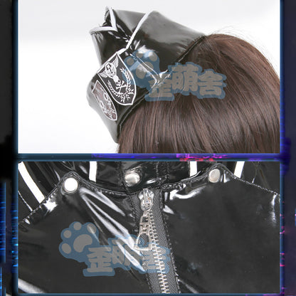 黒暗王朝 帝国通信官 高級エナメルハイレグレオタードコスプレ4点セット【歪萌舍】