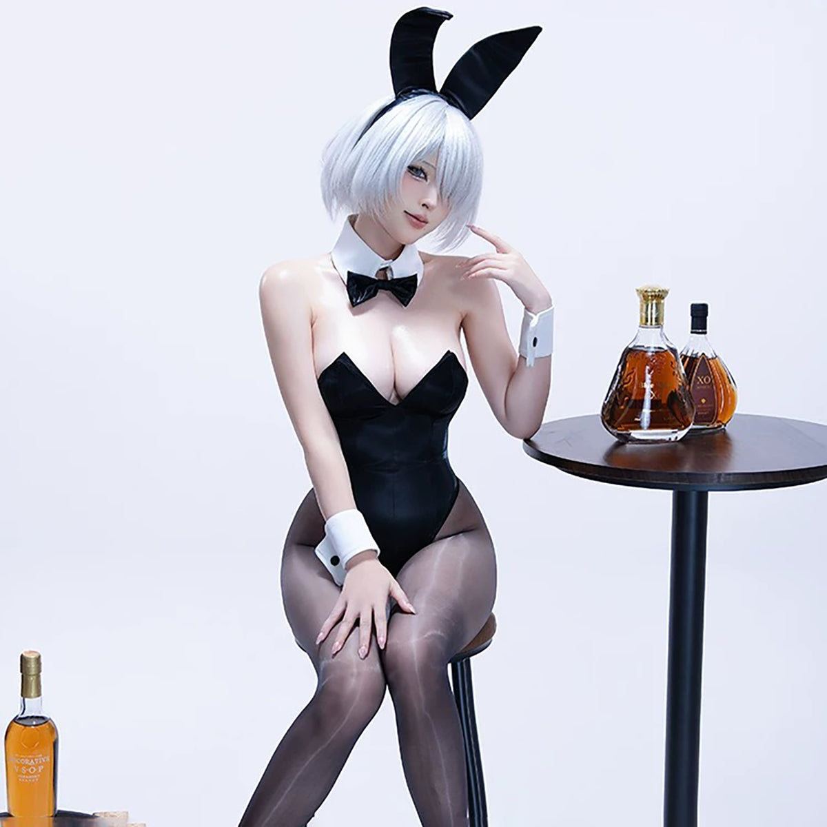 洗練されたクラシックなハイレグバニーガールコスプレ豪華セット【得体社】