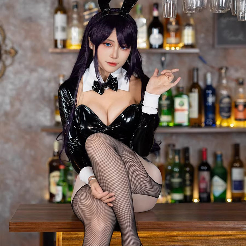 エロかわ喜多川海夢エナメルハイレグバニーガールコスプレ【里世界】