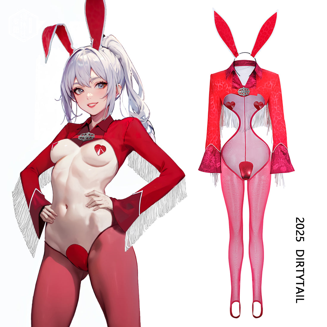 官能的な赤の過激セクシー逆バニーコスプレ5点セット【得体社】