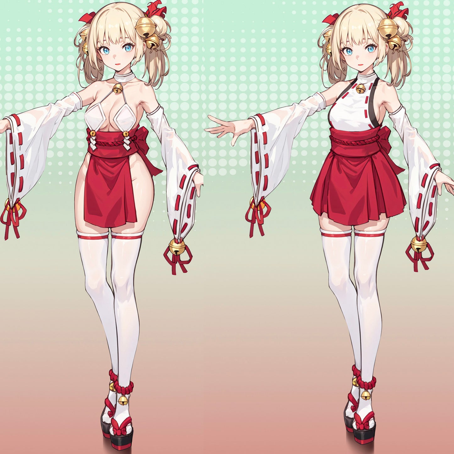 セクシーで妖艶な白赤の巫女風コスプレ 和風みこコスプレ 【TANG YUAN】