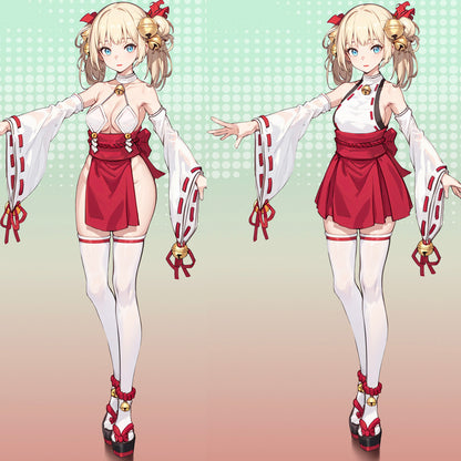 セクシーで妖艶な白赤の巫女風コスプレ 和風みこコスプレ 【TANG YUAN】