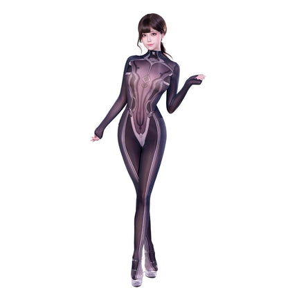 透け透けサイバー風セクシーなボディスーツ 三色