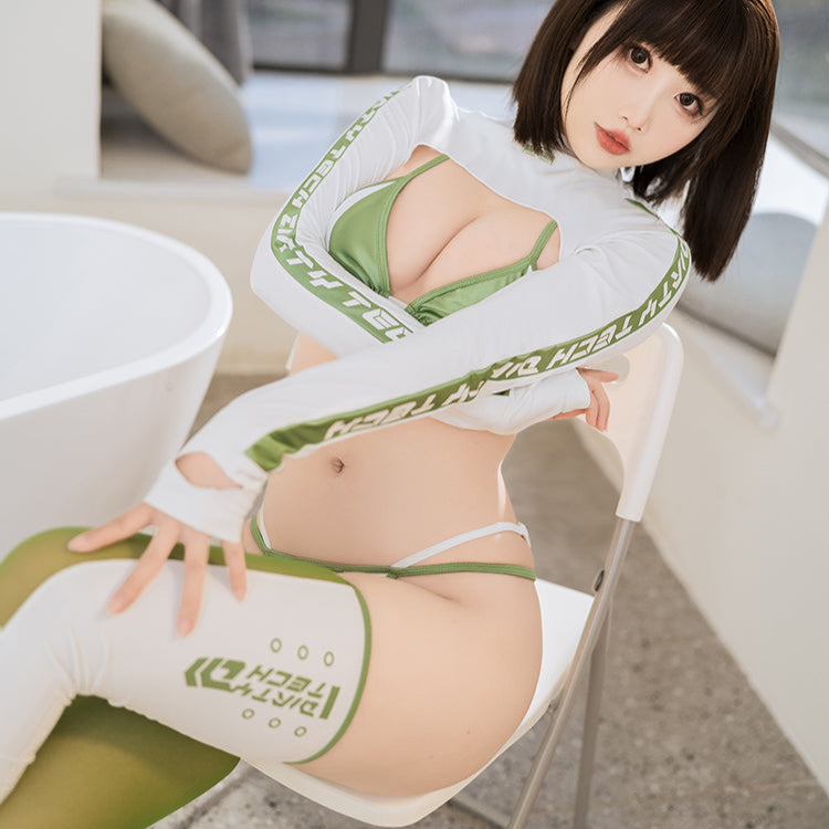 セクシーサイバーレースクイーン風ビキニセット RQコスプレ 白【得体社】