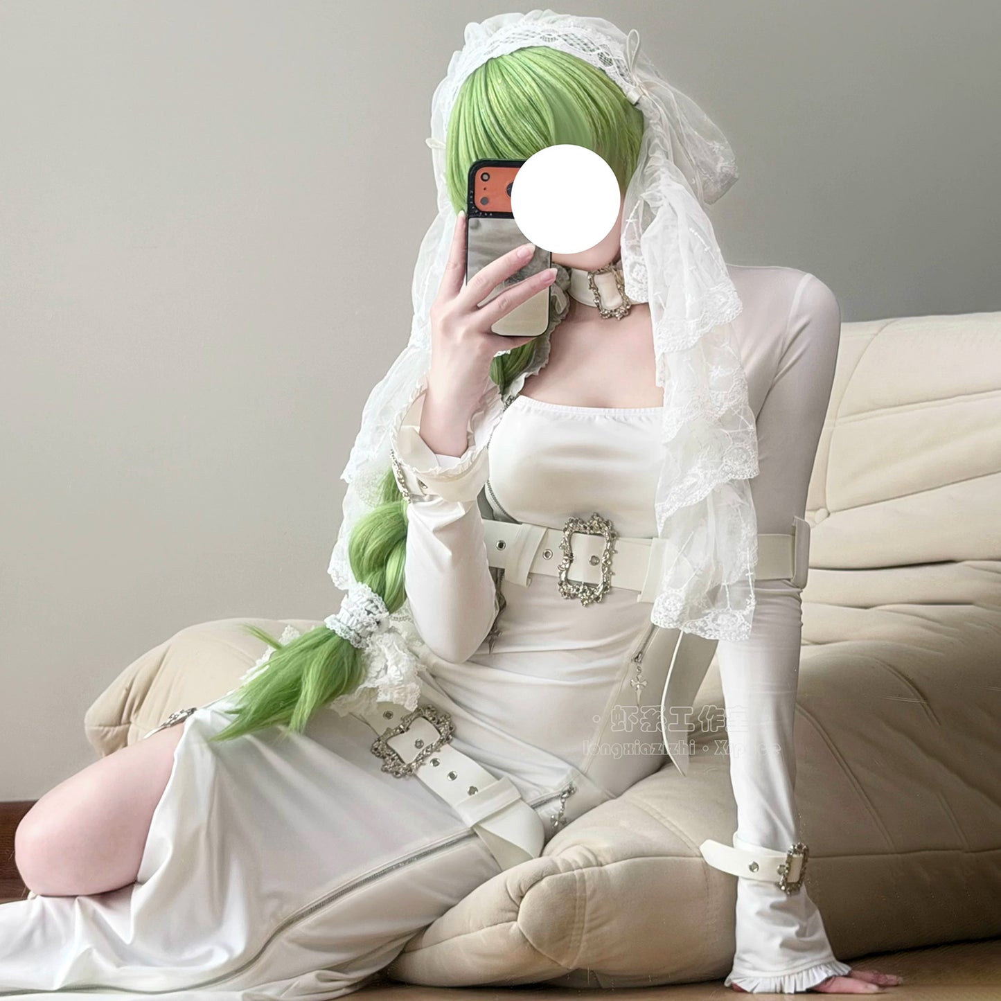 純白レザーとハードな拘束シスターコスプレ ベール付 背徳花嫁【エビスタジオ】