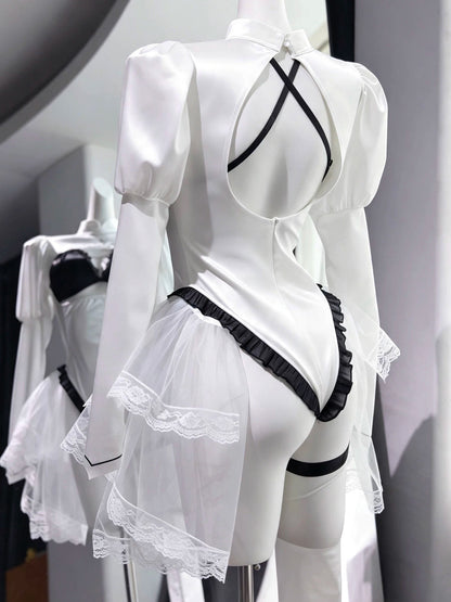 アズレン×ニーア オートマタ 凛々しい2B 圧倒的太ももが垣間見える白ドレスコスプレ 【火華家】