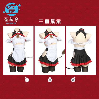 アズールレーン 樫野 セクシー牛のつまずきトラブルメイドコスプレ8点セット 碧藍航線【歪萌舍】NO.129