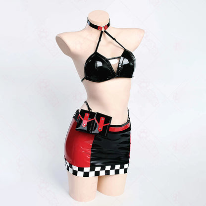 NIKKE レッドフード コスプレ レースクイーン RQ 歪萌舎 エナメル タイト 衣装