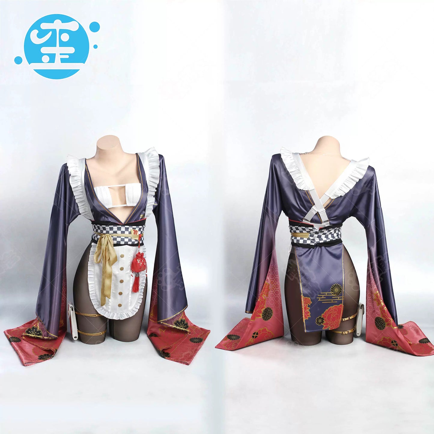 ブルアカ 調月リオ 和風メイド浴衣コスプレ マイクロビキニインナー付き【歪萌舍】