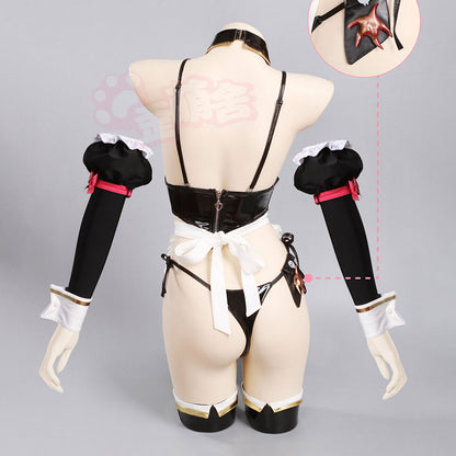勝利の女神:NIKKE 光沢感のあるマストセクシーエナメルメイドコスプレ【歪萌舍】