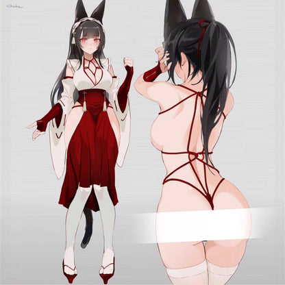 Chowbieデザイン レザー束縛ハーネスインナーの和装巫女風コスプレ【歪萌舍】
