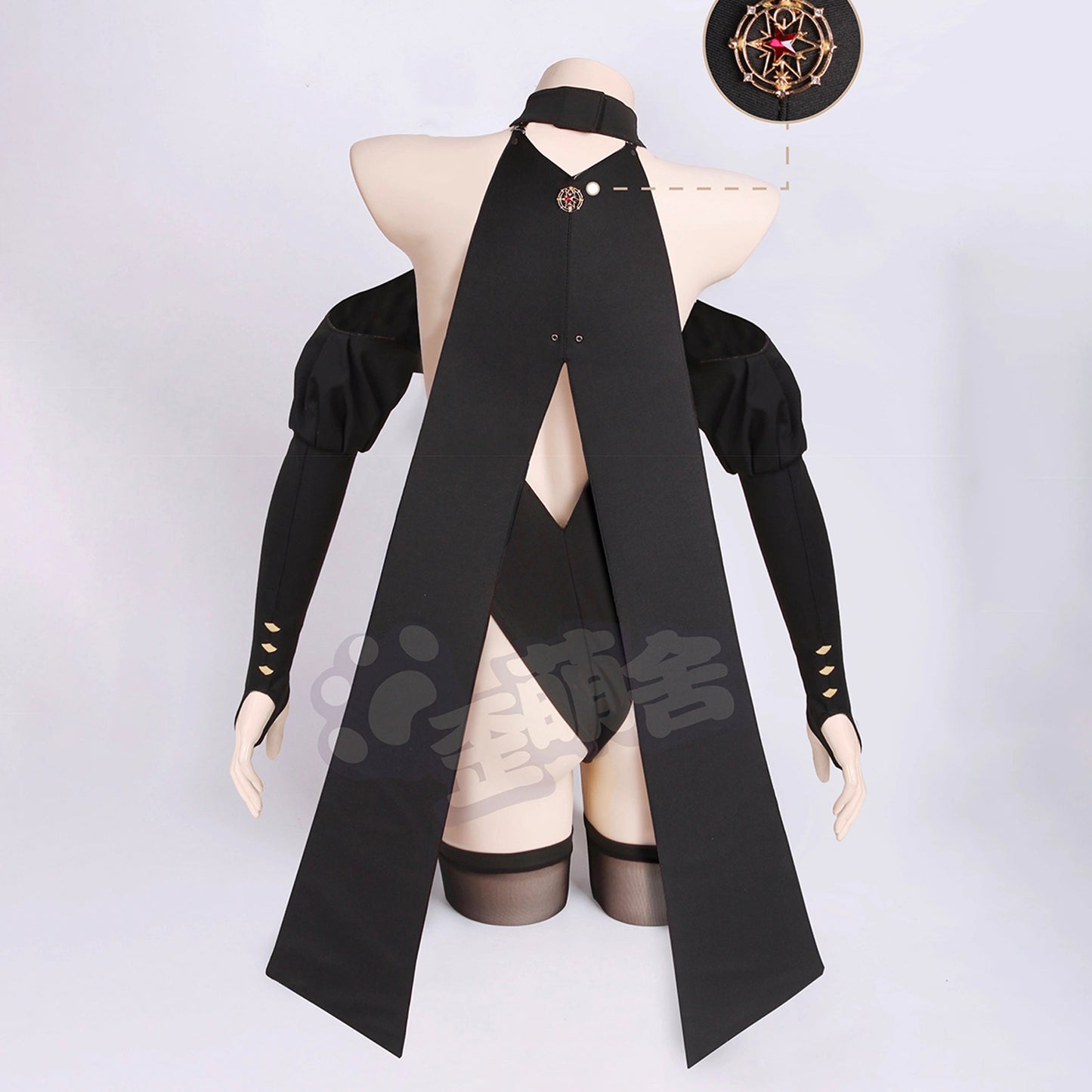Chowbieデザイン 透け透け魔女ハイレグレオタードコスプレ セクシーハロウィン巫女風コスプレ【歪萌舍】